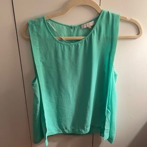 Summer Teal Sleeveless Blouse